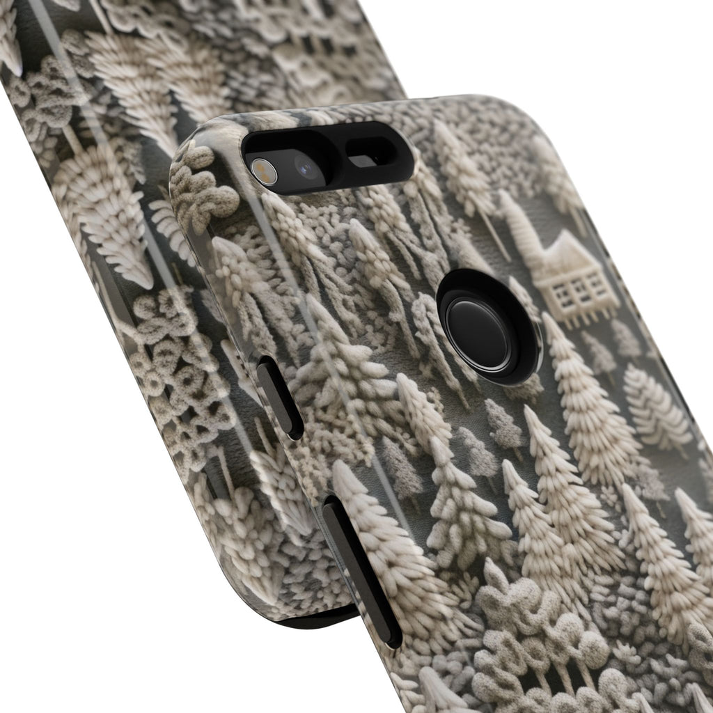 The Frozen Forest, Phone Cover Tough Case with a 3D knitted effect, Winter Motives, iPhone | Samsung